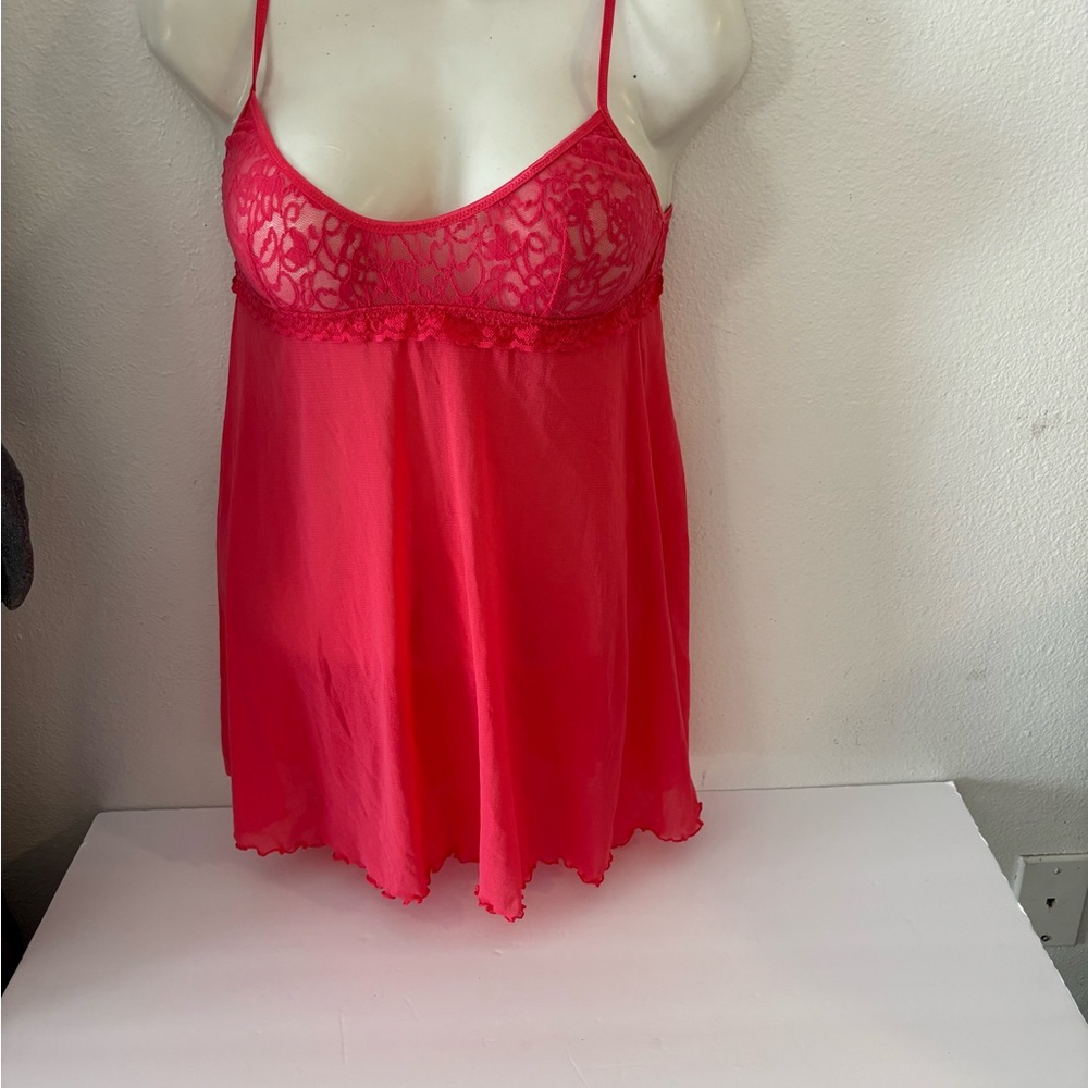 Victoria's Secret Vibrant Pink Lace Chemise
